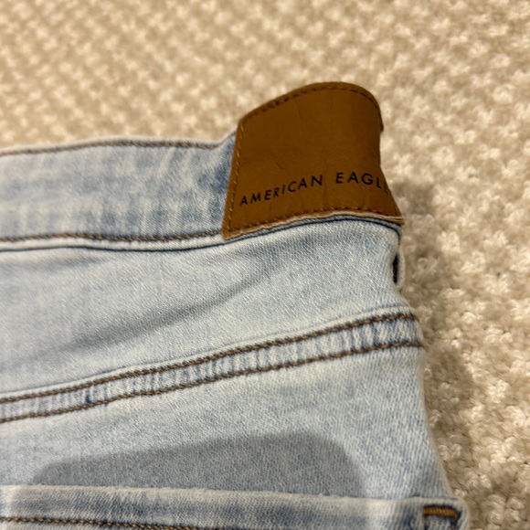 American Eagle Outfitters High Rise Blue Jeans Distressed Denim - Picture 8 of 10